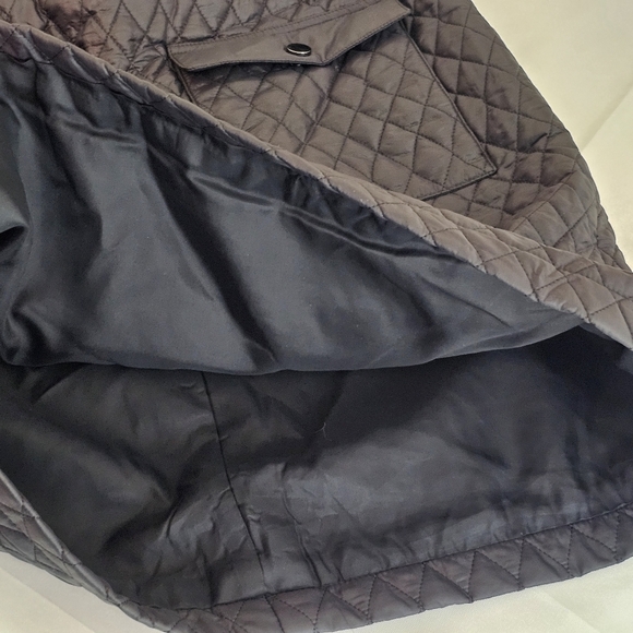 Worth New York Quilted Pocket Long Sleeve Black Shift Dress Petite S - Picture 12 of 15